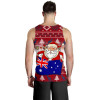 Australia Christmas Men Tank Top - Australia Santa Claus Hold The Flag ( Red)