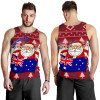 Australia Christmas Men Tank Top - Australia Santa Claus Hold The Flag ( Red)