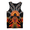 Australia Aboriginal Men Tank Top - Indigenous Turtle Hand Art (Black)