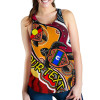 [Custom] Australia Women Racerback Tank - Australia Aboriginal Dots With Turtle and NAIDOC Flags