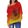 Australia Aboriginal Off Shoulder Sweater - Circle Pattern