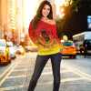 Australia Aboriginal Off Shoulder Sweater - Circle Pattern
