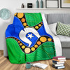 Australia Torres Strait Islands Blanket -  Flag with Aboriginal Patterns