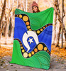 Australia Torres Strait Islands Blanket -  Flag with Aboriginal Patterns