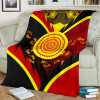 Australia Aboriginal Blanket -  Indigenous Flag With Footprint Hand Art