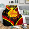 Australia Aboriginal Blanket -  Indigenous Flag With Footprint Hand Art