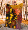 [Custom] Australia Aboriginal Blanket - Australia Indigenous Flag Circle Dot Painting Art (Golden)