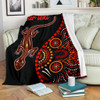 Australia Aboriginal Lizard Blanket - Aboriginal Inspired With Dot Art Painting