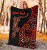 Australia Aboriginal Lizard Blanket - Aboriginal Inspired With Dot Art Painting
