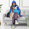 Blues Rugby Hooded Blanket - Blues Rugby League Turtle and Mountain Aboriginal Inspired Culture Hooded Blanket