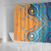 Australia Aboriginal Shower Curtain - Indigenous Beach Dot Painting Art