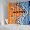 Australia Aboriginal Shower Curtain - Indigenous Beach Dot Painting Art