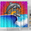 Australia Aboriginal Shower Curtain - Indigenous Dolphin