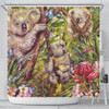Australia Koala Shower Curtain - 3D Koala with Waratah Flower Curtain