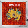 [Custom] Australia Aboriginal Shower Curtain - Australia Map Hand Patterns Spider Web