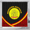 Australia Shower Curtain - Aboriginal Flag And Animals Pattern