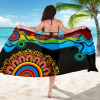 Australia Aboriginal Sarong - Indigenous Art Color Circle Patterns Blue Dream