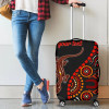 Australia Aboriginal Lizard Luggage Cover - Aboriginal Inspired With Dot Art Painting