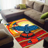 Australia Aboriginal Inspired Area Rug - Black Cockatoo Dot Painting Sunset Patterns