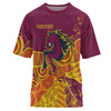 Brisbane Brisbane Broncos T-shirt - Custom Indigenous Broncos Footprints T-shirt