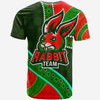 Australia South Sydney Rabbitohs Custom T-shirt - Indigenous Bunnies Power Sport Tribal T-shirt