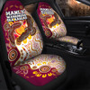 Sydney's Northern Beaches Car Seat Cover - Double Sydney's Northern Beaches With Tribal Sun And Footprints