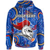 Newcastle Knights Hoodie - Custom Indigenous Newcastle Knights Footprint (Blue)