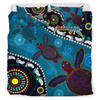 Indigenous All Stars Custom Bedding Set - Dreamtime Turtle With and Torres Strait Islanders Flag