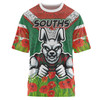 South Sydney Rabbitohs T-shirt - Custom Souths with Anzac Poppy T-shirt