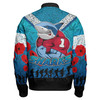 Cronulla-Sutherland Sharks Bomber Jacket - Custom Anzac Day Cronulla-Sutherland Sharks Bomber Jacket