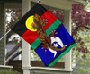 Australia Naidoc Week Flag with Indigenous Australian Lizard