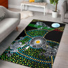 Australia Aboriginal Area Rug - Indigenous Frog Dreaming Watercolor Dot Art Painting