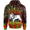 Canterbury-Bankstown Bulldogs Custom Hoodie - Anzac Canterbury-Bankstown Bulldogs with Remembrance Poppy and Indigenous Patterns Hoodie