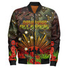 All Stars Rugby Bomber Jacket - Custom Anzac All Stars with Remembrance Poppy and Indigenous Patterns Bomber Jacket