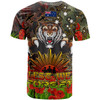 Australia Tigers T-shirt - Custom Anzac Tigers with Remembrance Poppy and Indigenous Patterns T-shirt