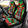 Souths Anzac Day Custom Watercolour Car Seat Cover - Remembrance Indigenous Souths With Poppy Flower
