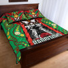 Souths Anzac Day Custom Watercolour Quilt Bed Set - Remembrance Indigenous Souths With Poppy Flower
