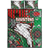 Australia South Sydney Rabbitohs Custom Quilt Bed Set - Indigenous Dreaming Souths "Live A Red Green Life"