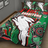 Australia South Sydney Rabbitohs Custom Quilt Bed Set - Indigenous Dreaming Souths "Live A Red Green Life"