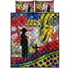 Parramatta Eels Anzac Day Lest We Forget Custom Quilt Bed Set - Remembrance Parramatta Eels With Anzac Poppy Watercolour Style