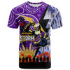 Melbourne Storm T-shirt - Custom Anzac Remembrance Melbourne Storm Aboriginal Inspired Patterns T-shirt