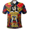 Highlanders Anzac Watercolour Polo Shirt - Remembrance Highlanders With New Zealand Flag And Poppy Flower