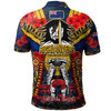 Highlanders Anzac Watercolour Polo Shirt - Remembrance Highlanders With New Zealand Flag And Poppy Flower