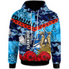 Fijian Drua Rugby Hoodie - Custom Anzac Day Fijian Drua Remembrance with Aboriginal Inspired Pattern Hoodie