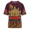 Brisbane Broncos T-shirt - Anzac Broncos Animals In Aboriginal Inspired Art T-shirt