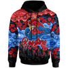 Sydney Roosters Hoodie - Custom Anzac Rooster With Aboriginal Inspired Patterns Poppy Hoodie