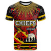 Waikato Chiefs Rugby T-shirt - Anzac Day Waikato Chiefs Maori Pattern with Poppy Flowers T-shirt