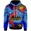 Brumbies Rugby Hoodie - Custom Anzac Day Brumbies Aboriginal Inspired Pattern with Horse and Poppy Flower