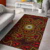 Australia Aboriginal Area Rug - Aboriginal art with kangaroo and emu track