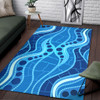 Australia Aboriginal Area Rug - Aboriginal dot art painting Blue River concept